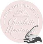 ExcelMark Personalized Book Embosser - Floral Book (Round)