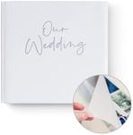 Your Perfect Day Wedding Photo Album White & Silver – Blank Wedding Scrapbook Album – Pictures & Photos Stored Safely Marriage Albums – 12 inch Square - 2 x Pockets, Wedding Gift