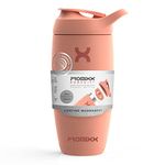 Promixx Pursuit Shaker Bottle Insulated Stainless Steel Water Bottle and Blender Cup, 550ml, Coral