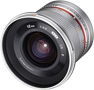 Samyang SY12M-FX-SIL 12mm F2.0 Ultra Wide Angle Lens for Fujifilm X-Mount Cameras, Silver
