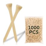 AMGSH 1000Pcs Bamboo Golf Tees 2-3/4inch Length, Huge Big Bag of Golf Tees, More Sturdy and Stable Than Wood Golf Tees