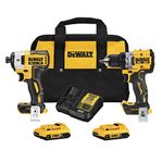 DEWALT 20V MAX* XR Cordless Drill and Impact Driver Kit, Power Tool Combo Kit, Brushless, with 2 Batteries and Charger (DCK248D2)