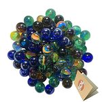 100 x Glass Marbles for Kids | Traditional Small Marbles Assorted | Bag of Marbles | Coloured Marbles | Cat's Eye Marble for Classic Outdoor & Indoor Games | Use for Arts & Crafts | Party Bag Fillers