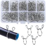 Kigniote 100Pcs Hose Spring Clamps, Fuel Line Hose Clips,Tube Spring Clips Clamp Assortment Kit for Water Pipe Air Hose Motorcycle Scooter (5-14mm)