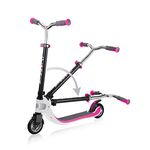 Globber - FLOW FOLDABLE 125 - Foldable 2-Wheel Scooter for Kids 6+ and Teens, White - Pink