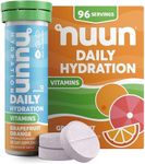 Nuun Hydration Vitamins Electrolyte Tablets, Grapefruit Orange, 5 Essential Electrolytes for Hydration + Vitamin A, B6, C, D, E, with Magnesium, Vegan, Non-GMO, 8 Pack (96 Servings)