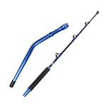 Fiblink Bent Butt Fishing Rod 2-Piece Saltwater Offshore Trolling Rod Heavy Roller Rod Conventional Boat Fishing Pole with Roller Guides (5'1" 50-80 lbs)