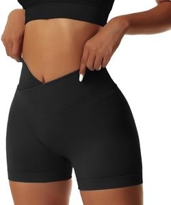 Short de Sport Femme Running Gainant Cycliste ete Sexy Push up Yoga Booty Scrunch Butt Legging Court Noir M
