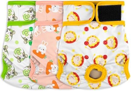 Female Dog Diapers - Premium Reusable Diapers for Doggie in Heat - for Pet Incontinence with Adjustable Snaps Rabbit, XXL