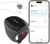 ViATOM O2ring Bluetooth oximeter, pulse oximeter fingertip for continuous monitoring at night, sleep oximeter for measuring SpO2 & heart rate (green)
