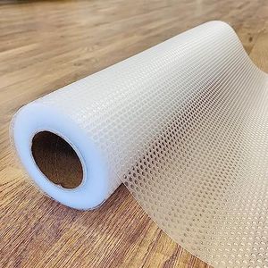 EVALAND 21.6 INCHES x 20 FEET (236 Inches) Non-Slip Shelf Liner, EVA Kitchen Liner, Non-Adhesive Liner, Smooth Shelf Liner, Durable Strong Grip Liner, Stain-Proof Shelf, Drawer, Cabinet Liner, Clear