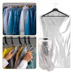 Garment Cover Bags on Roll 72" (166 Bags) Polythene Clear Dry Cleaner Suit Dress Shirt Protector for Laundry Wardrobe By Tezraftaar®