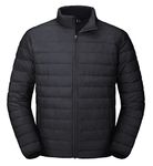 MAGCOMSEN Puffer Jacket Men Packable Down Jacket Lightweight Winter Coats Waterproof Insulated Jacket Black S