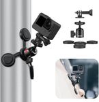 ULANZI Triple-Head Camera Magnetic Mount for Action Camera w Adjustable Ballhead Strong Suction Flexible Car Mount Adapter Adjustable for DJI INSTA360 etc