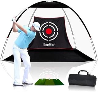 Golf Hitting Practice Nets and Turf Mat Tees for Backyard Driving Gift for Mens Real Indoor Golf Lovers Balls Hitting Driving Nets for Indoor Outdoor Garage Use Golfing Swing Training Impact Cages