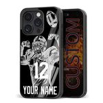 Customized Football Name Number Phone Cases for Dad Apple for iPhone 11 12 13 14 15 16 Pro Max Plus Mini X 6 7 8, for Samsung Galaxy Note10 Note20 Ultra Plus A S Z Series, Moto G, Pixel 4 5 6 7