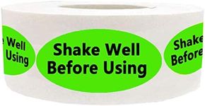 Remarkable Shake Well before Using Stickers, 0.75 x 1.5 inch Fluorescent Green with Black Shake Well before Using Stickers Labels, 500 Labels on a Roll