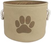 Bone Dry Pet Storage Collection Collapsible Bin, Small Round, Taupe