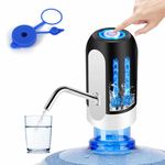 HiPiCok Water Dispenser for 5 Gallon Bottle, Automatic 5 Gallon Water Pump, USB Charging Portable Drinking Water Jug Dispenser, Black