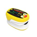 BEBAPOW Paediatric Oximeter, Fingertip Pulse Oximeter for Kids & Children, Blood Oxygen Saturation, Pulse Rate Monitoring, USB-C Charging (Yellow)