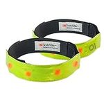 Time To Run High Visibility Reflective LED Lights Safety Running, Cycling & Walking Armbands Pack of Two