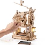 ROBOTIME Printing Press Wooden Puzzle, 3D Puzzle for Adults and Teens, Mechanical Wooden Model to Build, Unique Toy Holiday/Birthday Gift Choice