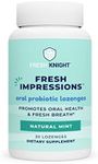 Oral Probiotics, Chewable Oral Probiotic for Bad Breath, Halitosis, Teeth, and Gum Health, Fresh Impressions, Oral Probiotic Lozenges, Contains Blis K12, Mint Flavored, Sugar Free, 1 Pack (30ct)