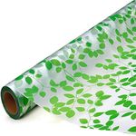 Colormate Vinyl Frosted Window Self Adhesive Privacy Glass Film for Window Glass| Decorative Window Sticker Wallpaper Vinyl Sheet for Glass Door, Bathroom, Home, Window. (Green Leaves, 24x24 Inch)