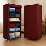 Jureto Collapsible Wardrobe Closet Cabinet – Portable Clothes and Multipurpose/Wardrobe/Cabinet Storage Organizer Rack with Shelves & Non-Woven Fabric, Lightweight & Easy to Assemble for Bedroom/Home