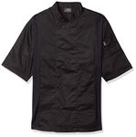 Chef Code mens Chef Coat With Side Vents, Charcoal, Medium