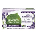 Seventh Generation Fabric Softener Sheets, Blue Eucalyptus and Lavender, 80 Count