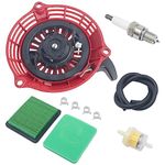 GCV160 Pull Start Recoil Starter Compatible with Honda GC160 GCV135 GC135 with Spark Plug Air Filter Fuel Cleaner Clamps 28400-ZL8-023ZA 28400-ZL8-013ZA