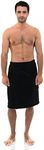 TowelSelections Men's Wrap Adjustable Cotton Terry Spa Shower Bath Gym Cover Up, Black, S-M