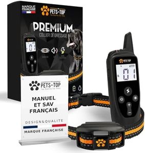 Collier De Dressage pour Chien, Portée de 1000m, Mode Vibration, Son, Choc Statique, IPX67 Résistant à L’Eau, Petit et Gros Chien, Anti-aboiement