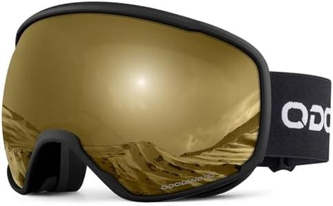 Odoland Gafas de Esquí para Adultos y Jóvenes, Gafas de Snowboard de Doble Capa - Protección UV y a Prueba de Viento, Correa Ajustable, BJ