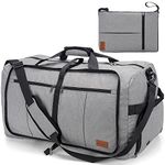 Upeelife Large Travel Duffle Bag, Foldable 105L Holdall Bags Weekend Overnight Bag Waterproof Duffel Bag with Shoe Compartment and Wet Pocket, Sports Gym Bag for Men Women（Grey）