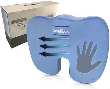 Comfilux Gel Memory Foam Seat Cushion - Home Office & Car Chair Pillow (Blue)