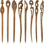 8 Pieces Wooden Hair Sticks Japanes