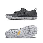 NORTIV 8 Men's Barefoot Water Shoes Lightweight Sports Aqua Shoes Outdoor Swim Fishing Hiking Diving Surf Walking Athletic Water Shoe Grey Size 9.5 US TREKMAN-2