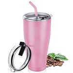 Tumbler 30 OZ/850ML, Insulated Coffee Cup with Lid and Straw, Double Walled Vacuum Stainless Steel Mug, Reusable Travel Flask for Hot and Cold Drink, Ice Smoothie, BPA Free