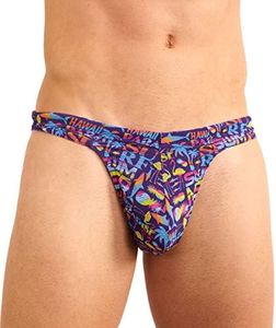 Kiniki Men's Tan Through Swim Thong Swimwear - Aloha