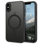 BENTOBEN for iPhone X/XS Phone case with Magnetic [Compatible with MagSafe], Matte Translucent Back Case Anti-Fingerprint for iPhone X iPhone XS, Anti-slip Slim Fit Shockproof Protective Cover Black