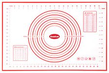 ANAEAT Silicone Pastry Baking Mat with Measurements, Non-Stick Silicone Fondant Sheet & Non-Slip Dough Mat for Rolling Dough, Making Cookies, Bread, Pizza, Pie Crust, Reusable Kneading Mat (16"x24")