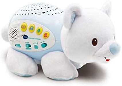 VTech - Ourson Dodo Nuit Étoilée, Veilleuse Bébé Musicale, Projection Lumineuse au Plafond, Musique Douce, Berceuses, Histoires et Sons de la Nature, Cadeau de Naissance - Contenu en Français