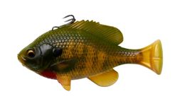 Savage Gear 3D Pulse Tail Bluegill Line Thru 5 1/2" | Freshwater Swimbait Lure for Bass | Ultra Sharp Treble Hook and Line Thru System | Built in Rattle | Slow & Moderate Sink