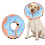 Niuoppy Inflatable Dog Collar for After Surgery, Pet Inflatable Collar for Dogs Cats, Protective Dog Cone Collar, Inflatable Recovery Collar for Dogs Prevent Licking, Wounding, Biting(Pattern L)