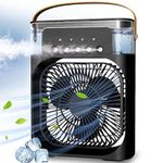 Drumstone (Feel the summer with 15 Years Warranty) Black Portable Air Conditioner Fan. Ideal this USB-powered mini AC combines a desk fan, and mini cooler with 3-speed modes_M104