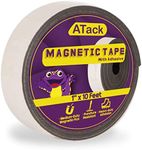 ATack Magnetic Tape Roll Magnetic Strips with Adhesive Backing 1” x 10' Small Magnet with Adhesive Backing Thin Heavy Duty Self Adhesive Back Strong Adhesive Magnet for Tool, Shower Door, Wall, Craft