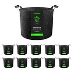 VIVOSUN 10-Pack 1 Gallon Grow Bags Heavy Duty 300G Thickened Nonwoven Plant Fabric Pots with Handles