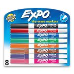 Expo Low Odour Dry Erase Pen-Style Markers, 8 Coloured Markers (86601)